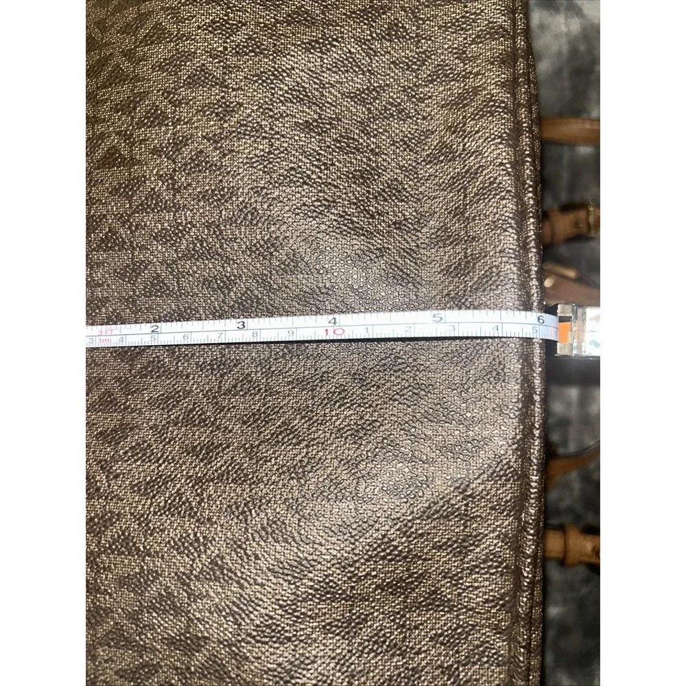 Michael Kors Jet Set Travel Large Mk Signature Logo Tote Handbag Brown 30S11T4B